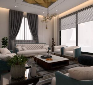 سقف مستعار في مساحة مكتبية حديثة